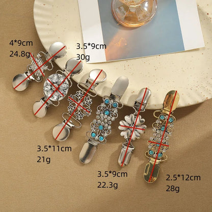 Hot Sale Alloy Copper Clip Acrylic Geometric Cardigan Clip Artistic Retro New Fashion Dinified Sweater Clip