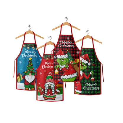 New Christmas Apron Grinch Christmas Elderly Household Kitchen Apron Christmas Product Wholesale