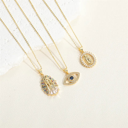 New Devil's Eye Zircon Pendant Necklace  Hot Selling Simple Retro Virgin Drop Necklace