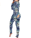 New Popular  Halloween Printed Long-Sleeved Trousers One-Piece Adult Home Wear For Women