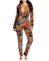 New Popular  Halloween Printed Long-Sleeved Trousers One-Piece Adult Home Wear For Women