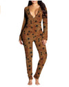 New Popular  Halloween Printed Long-Sleeved Trousers One-Piece Adult Home Wear For Women