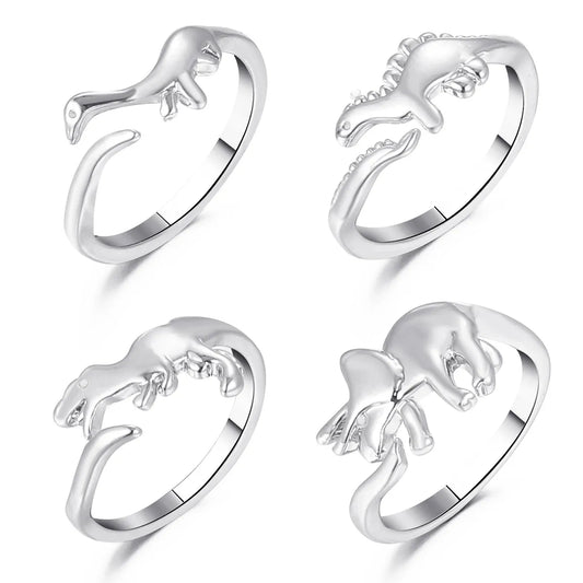 The Same Metal Dinosaur Ring Fashion Cute Opening Geometric Animal Ring