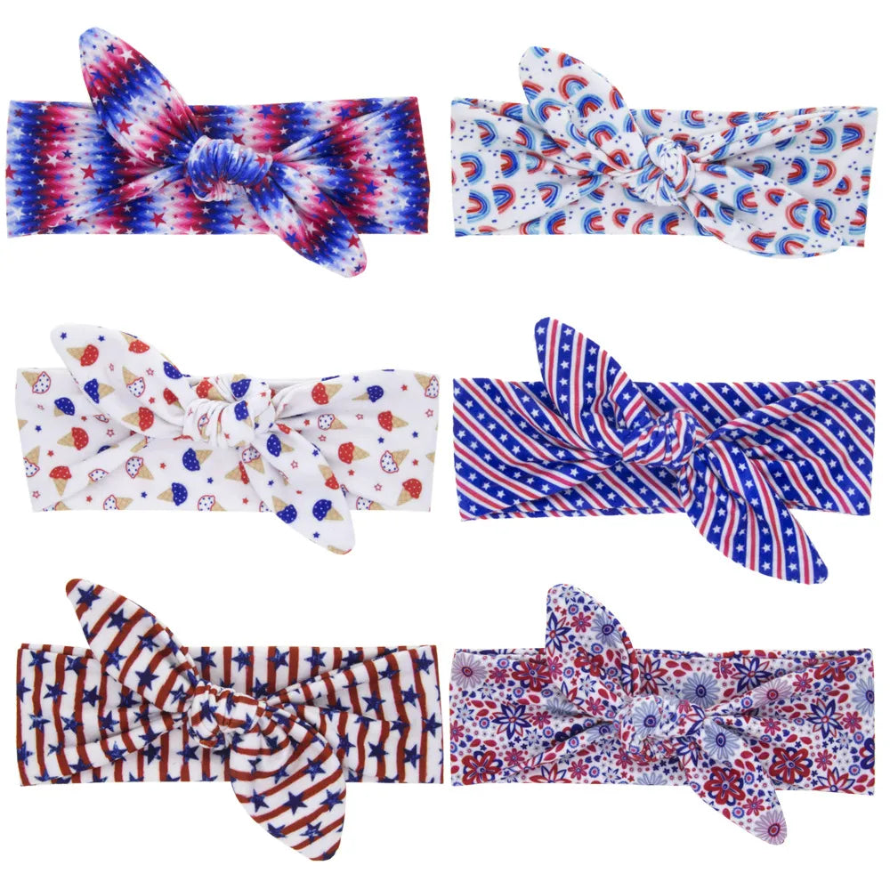 American Independence Day Children'S Elastic Print Bunny Ears Star Headband