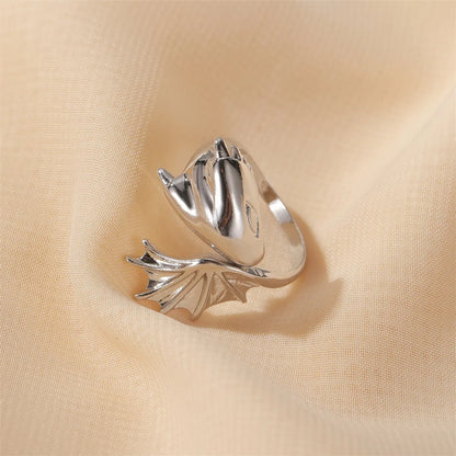 Angel Devil Ring Gothic Pterosaur Open Ring Couple Pair Ring Black Tail Ring Dark Wholesale Nihaojewelry