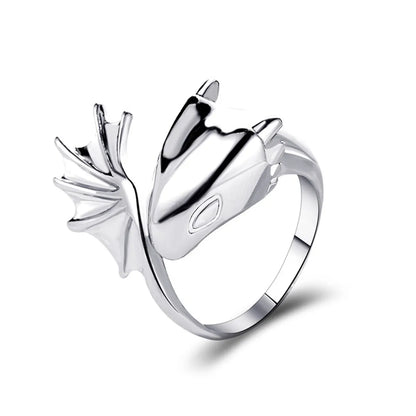 Angel Devil Ring Gothic Pterosaur Open Ring Couple Pair Ring Black Tail Ring Dark Wholesale Nihaojewelry