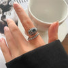 Animal Retro 925 Sterling Silver Ring Female Snake Cat Elephant Special-Interest Design Niello Jewelry Open-End Personality Ring No