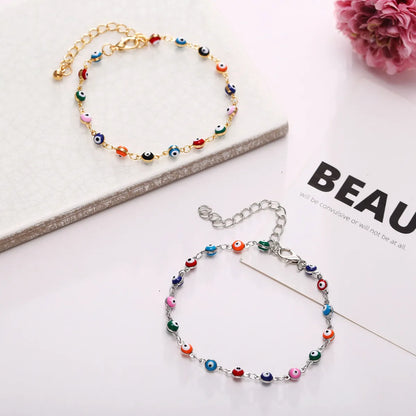 Anklet Jewelry Creative Simple  Seven Color Water Drop Devil'S Eye Anklet  Wholesale Nihaojewelry