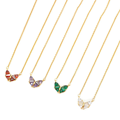 Artificial Crystal Copper Heart Shape Pendant Necklace