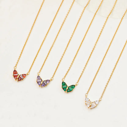 Artificial Crystal Copper Heart Shape Pendant Necklace