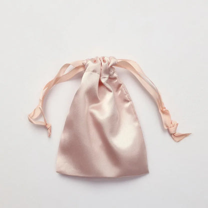 Simple Daily Imitation Silk Drawstring Cosmetic Storage Bag