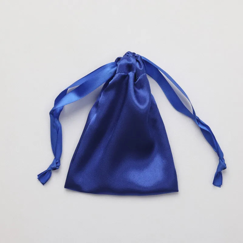 Simple Daily Imitation Silk Drawstring Cosmetic Storage Bag