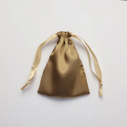 Simple Daily Imitation Silk Drawstring Cosmetic Storage Bag