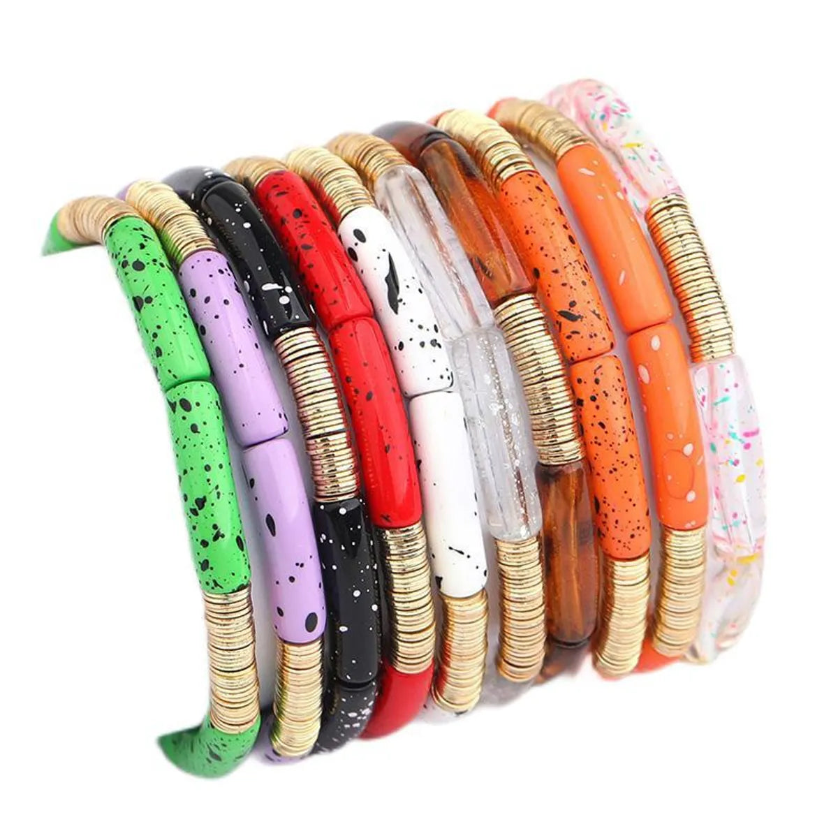 Artistic Colorful Leopard Arylic Metal Plating Women's Bracelets