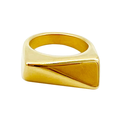 Artistic Commute Irregular Solid Color 14K Gold Plated 304 Stainless Steel Wholesale Rings