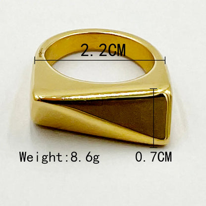 Artistic Commute Irregular Solid Color 14K Gold Plated 304 Stainless Steel Wholesale Rings