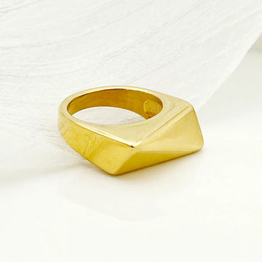 Artistic Commute Irregular Solid Color 14K Gold Plated 304 Stainless Steel Wholesale Rings