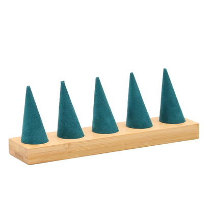 Artistic Conical Bamboo Wood Flannel Jewelry Rack