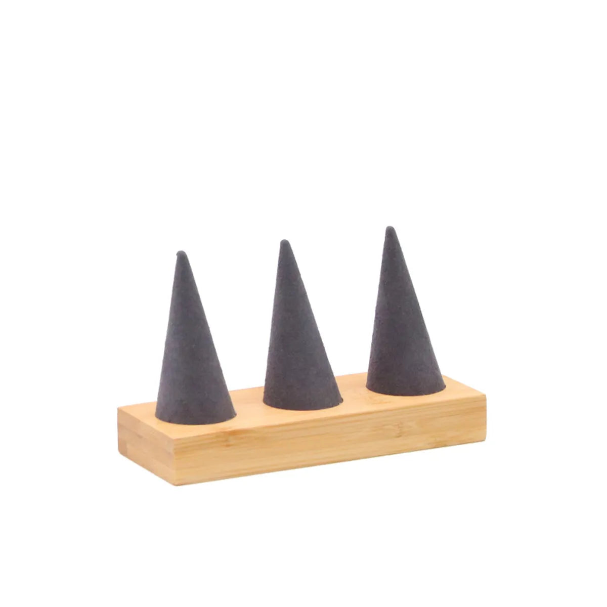 Artistic Conical Bamboo Wood Flannel Jewelry Rack