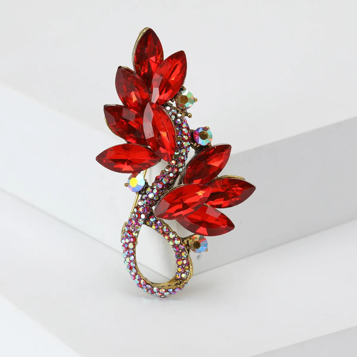 Artistic Flower Alloy Inlay Rhinestones Women'S Brooches