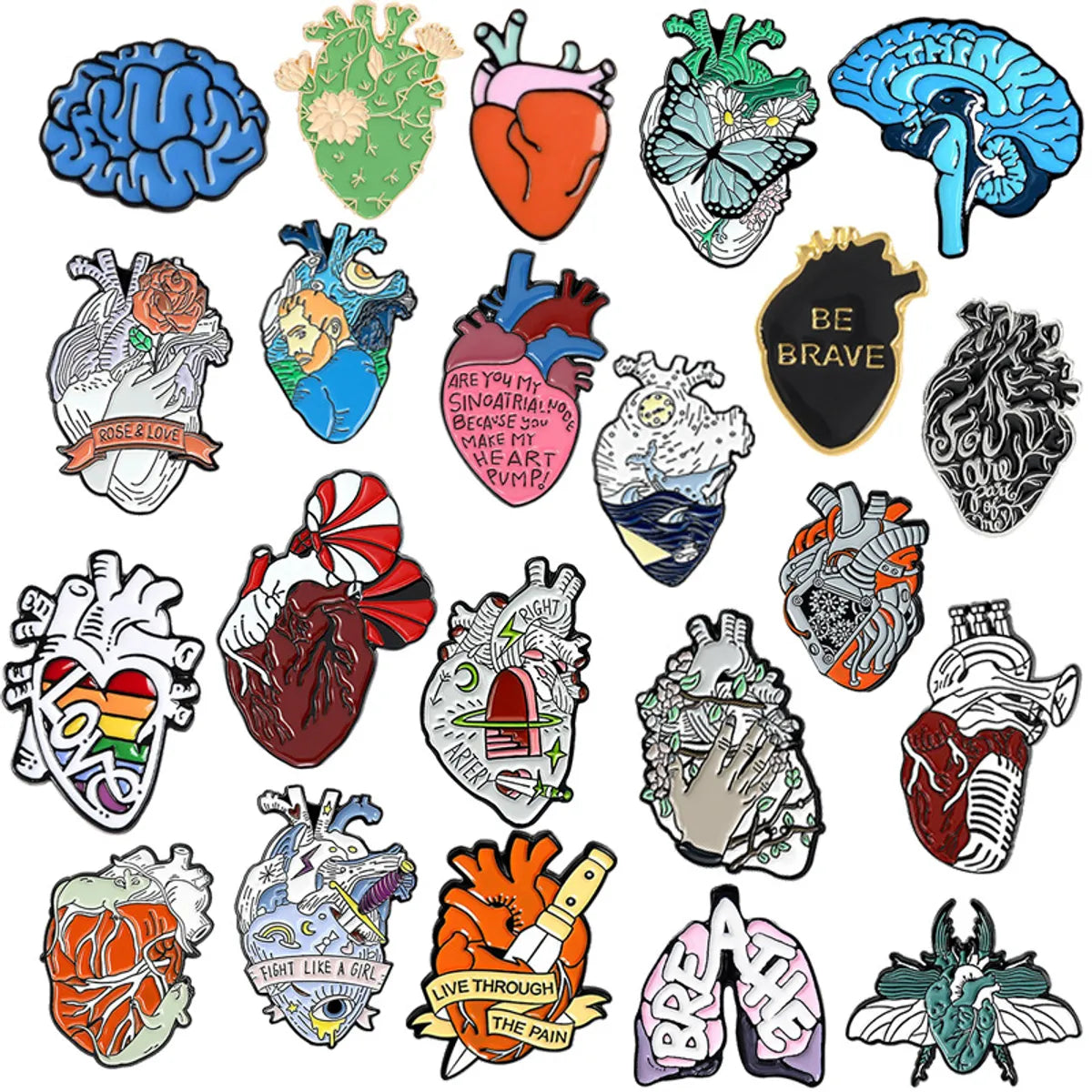 Artistic Geometric Heart Alloy Plating Unisex Brooches