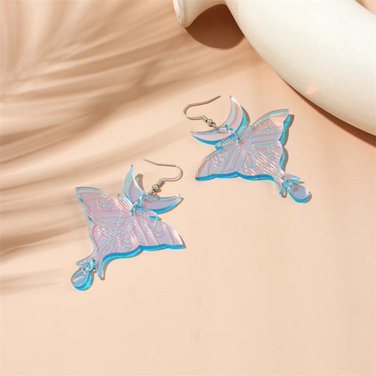 Artistic Insect Moon Arylic Women's Drop Earrings