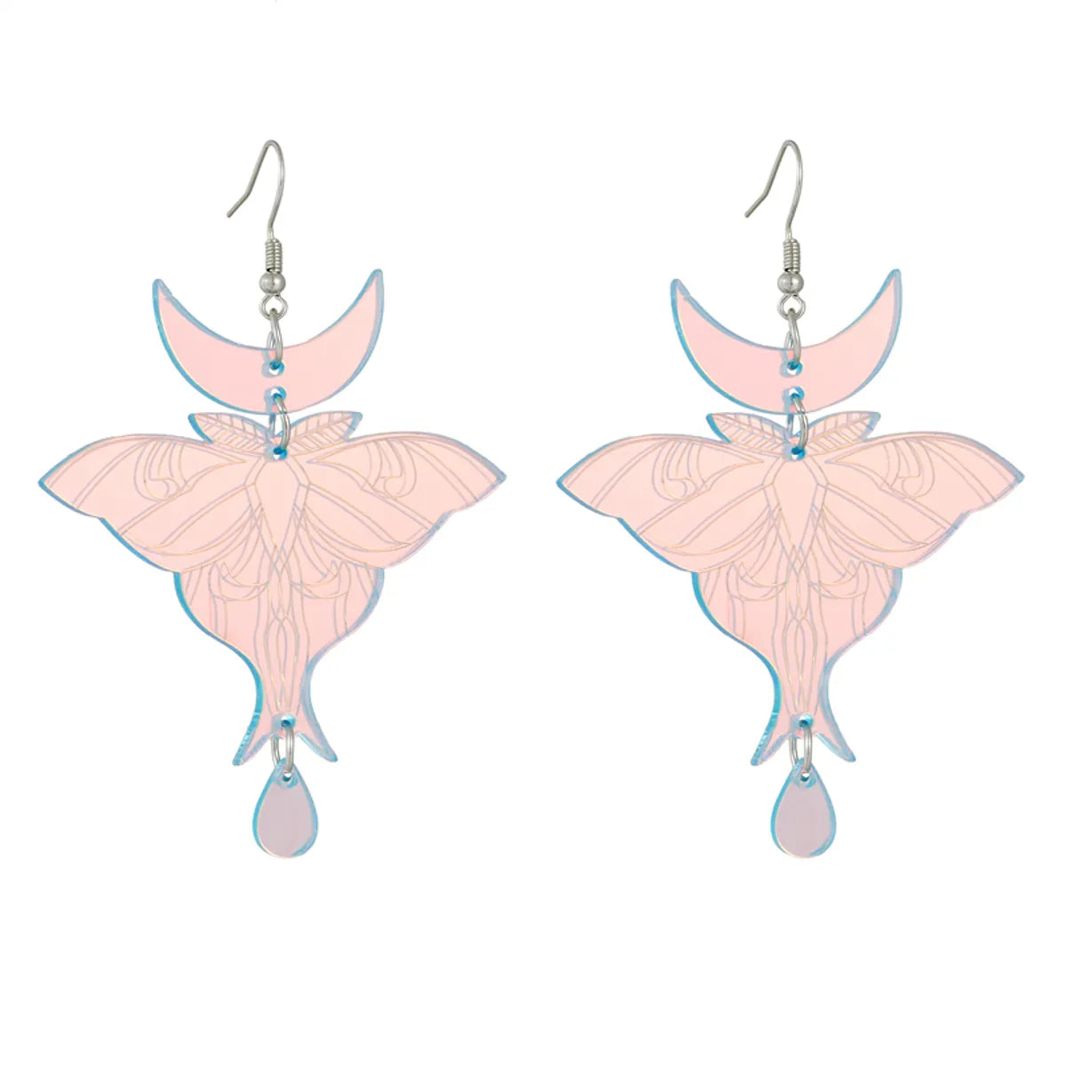 Artistic Insect Moon Arylic Women's Drop Earrings