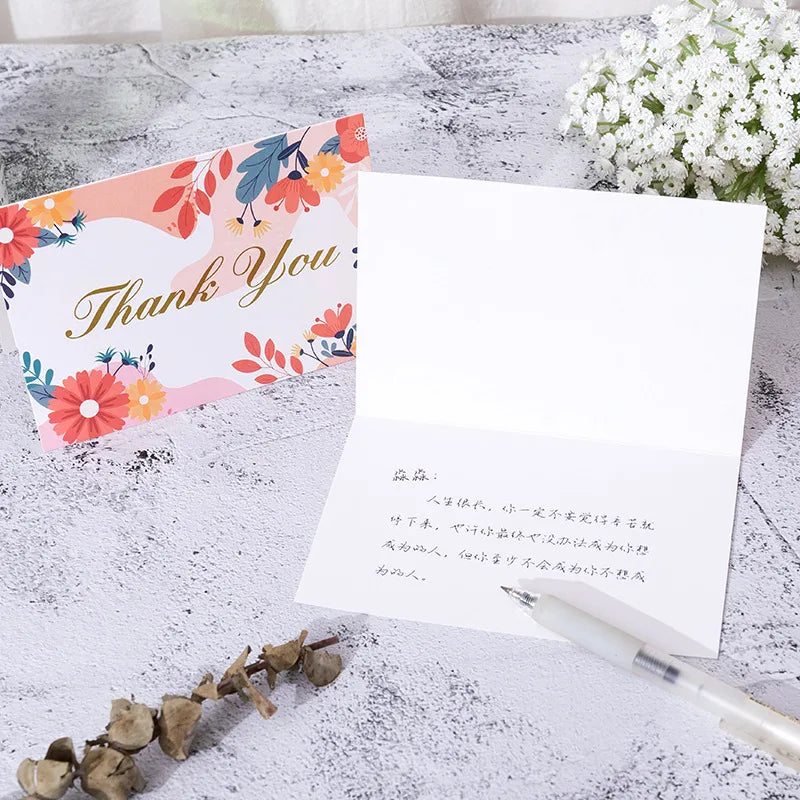 Artistic Letter Flower Paper Festival Card