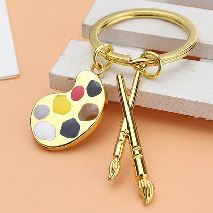 Artistic Oil Painting Metal Unisex Bag Pendant Keychain