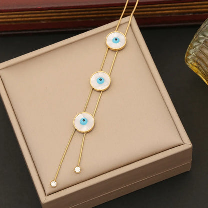 Wholesale Artistic Round Eye Stainless Steel Enamel Bracelets Earrings Necklace