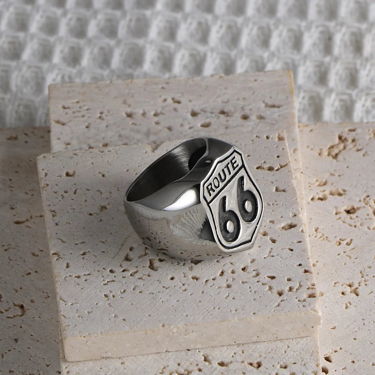 Artistic Solid Color 304 Stainless Steel Men'S Rings