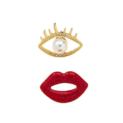 Asymmetric Eyes Lips Earrings