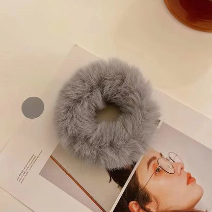 Autumn And Winter Plush Candy Color Hair Ring Women'S Soft Waxy Hair Rope Girl'S Head Rope Hair Strap Sweet Hair Accessories