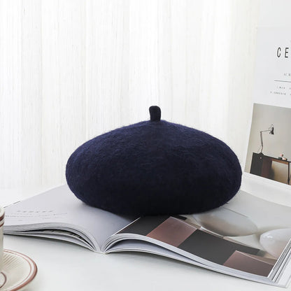 Women'S Simple Style Solid Color Eaveless Beret Hat