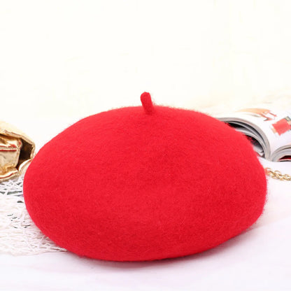 Women'S Simple Style Solid Color Eaveless Beret Hat