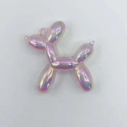 Balloon Dog Acrylic Handmade DIY Hanging Hole Car Hanging Pendant Jewelry Accessories Internet Red Onion Powder Dazzle White Mobile Phone Chain Material