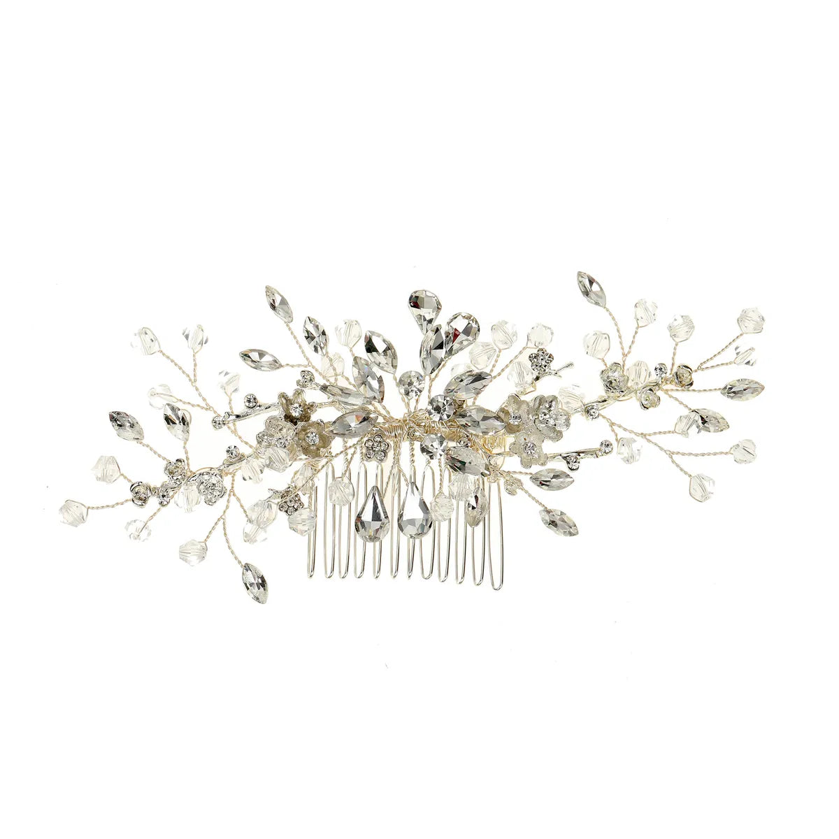 Baroque Alloy Flower Rhinestone Hair Comb Bride Accessories Wholesale