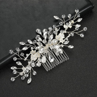 Baroque Alloy Flower Rhinestone Hair Comb Bride Accessories Wholesale