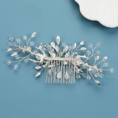 Baroque Alloy Flower Rhinestone Hair Comb Bride Accessories Wholesale