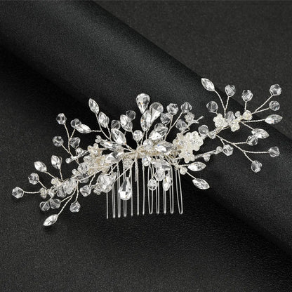 Baroque Alloy Flower Rhinestone Hair Comb Bride Accessories Wholesale