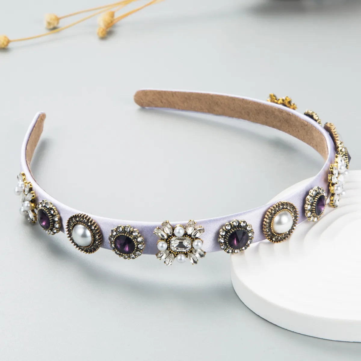 Baroque Butterfly Rhinestone Pearl Headband Female Simple Headband