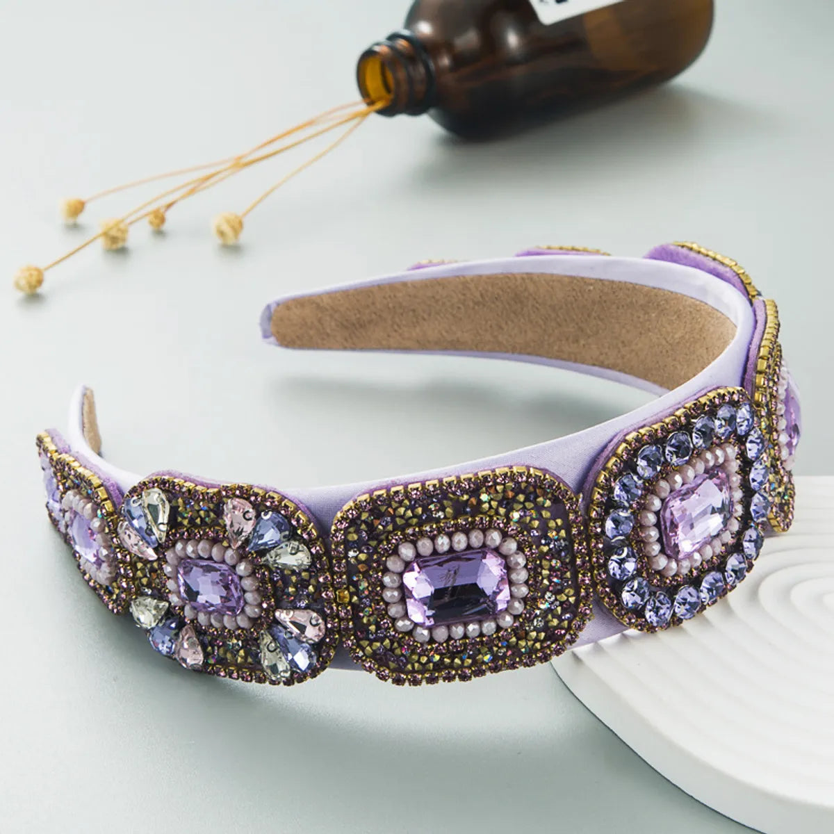 Baroque Fashion New Bright Crystal Wide Brim Hairband