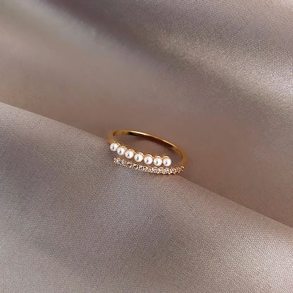 Baroque Pearl Index Ring Joint Simple Ladies Fashion Metal Ring