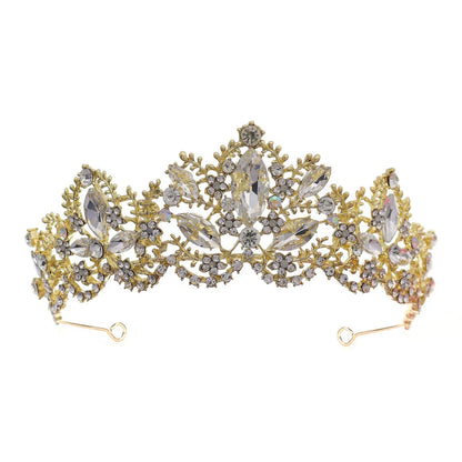 Baroque  Prom Crown Rhinestone Pearl Headband