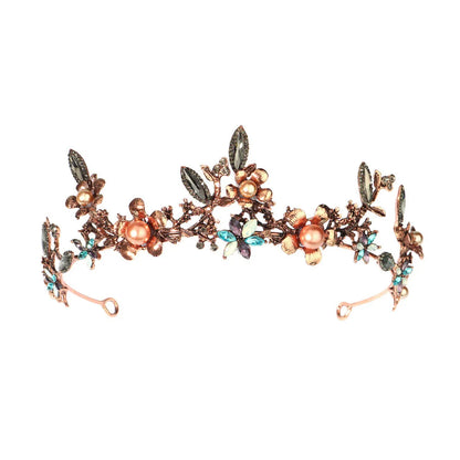 Baroque  Prom Crown Rhinestone Pearl Headband