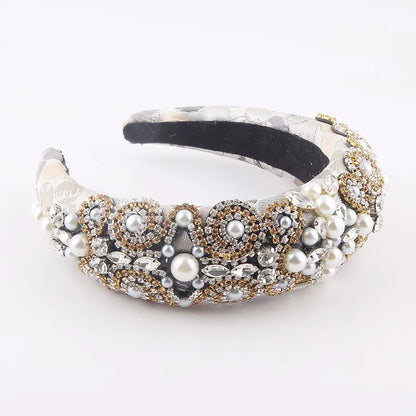 Baroque Sponge Diamond-Studded Color Pearl Headband