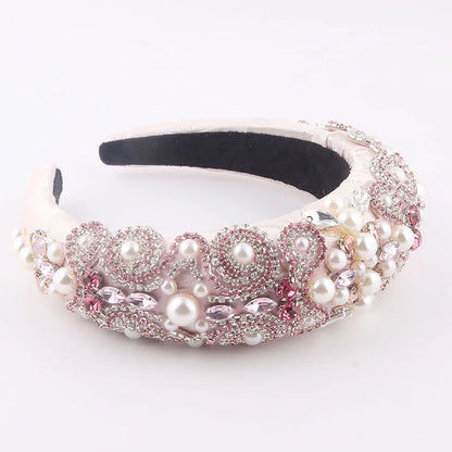 Baroque Sponge Diamond-Studded Color Pearl Headband