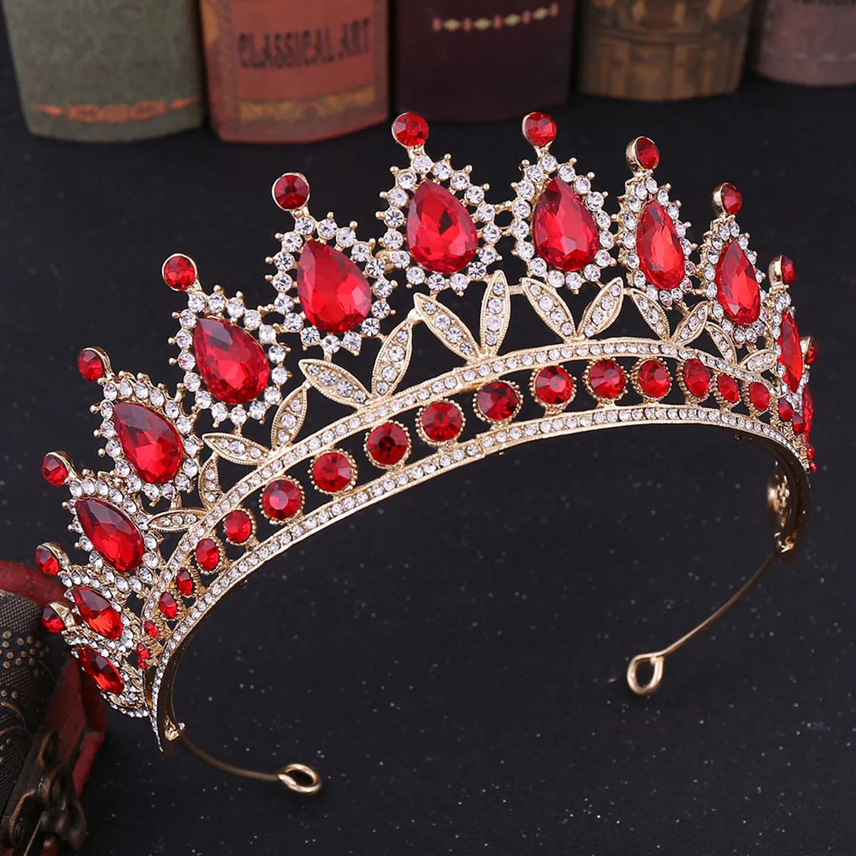 Baroque Style Crown Alloy Inlay Crystal Rhinestones Crown 1 Piece