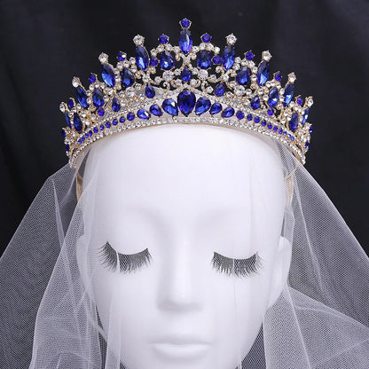 Baroque Style Crown Alloy Inlay Crystal Rhinestones Crown 1 Piece