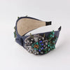 Baroque Style Flower Cloth Inlay Rhinestone Hair Band